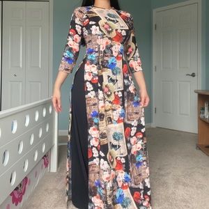 ✨Vietnamese Ao Dai Dress Floral Formal Gown